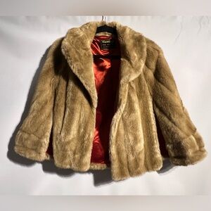 Tissavel Faux Fur Tan Shawl